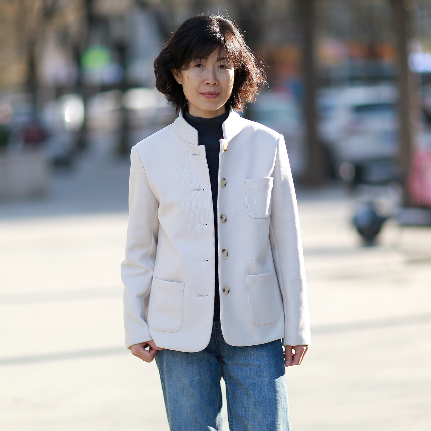 秋冬新款改良新中式加厚针织弹力短款立领通勤米白色休闲外套女,女装/女士精品,西装,淘宝优惠券,粉丝福利购,淘宝优惠卷