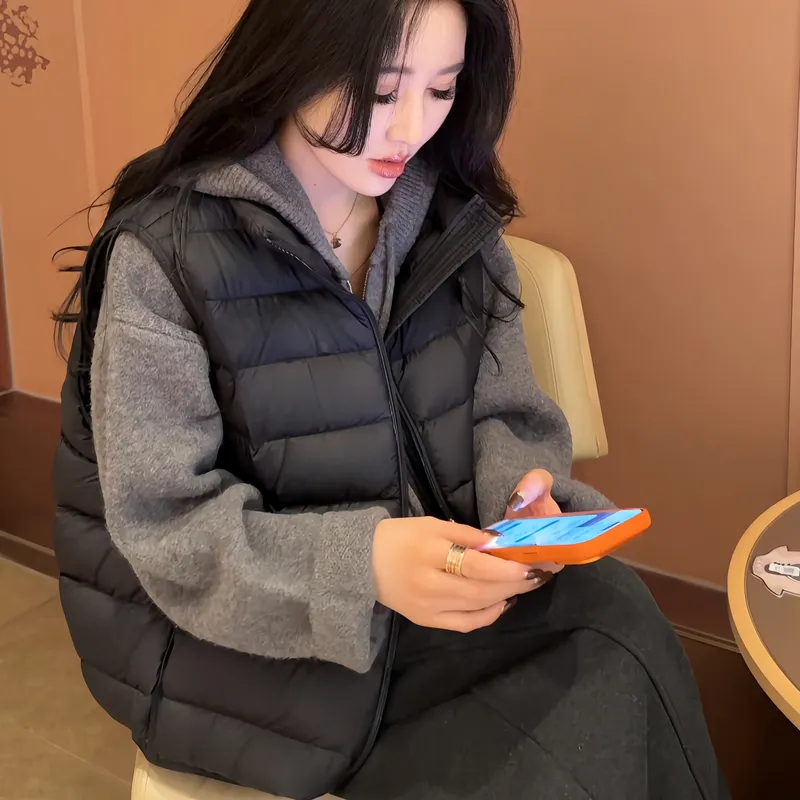 2026新款女立领白鸭绒羽绒马甲