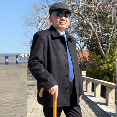 中老年翻领男士夹克外套