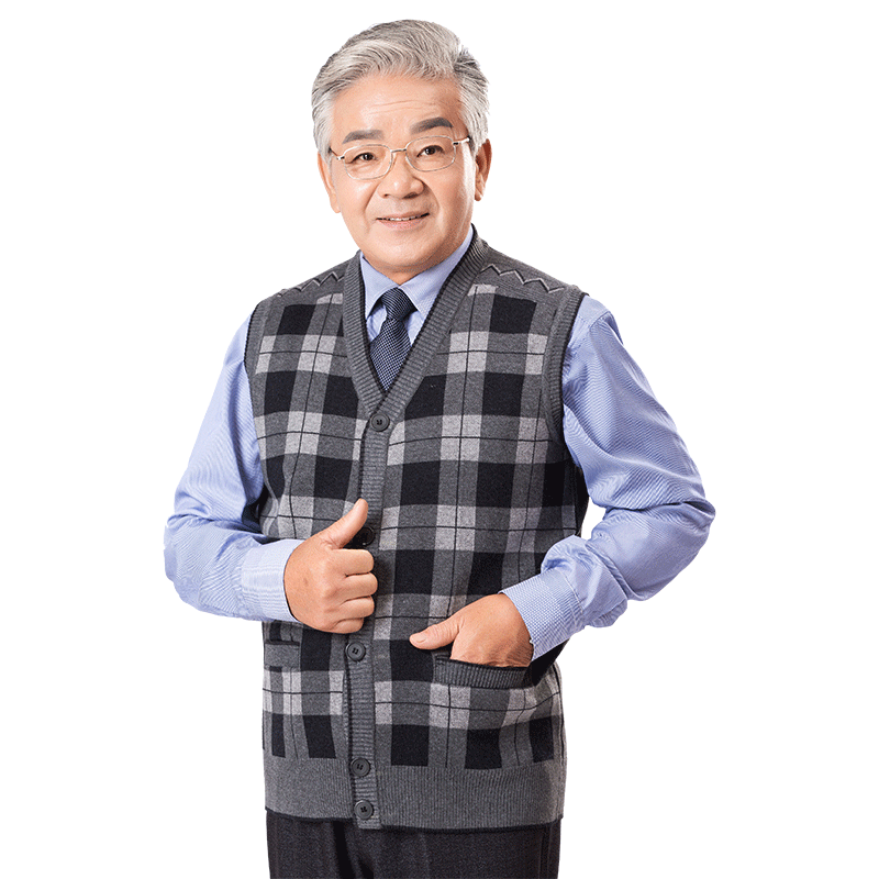 春秋毛背心口袋装饰开衫
