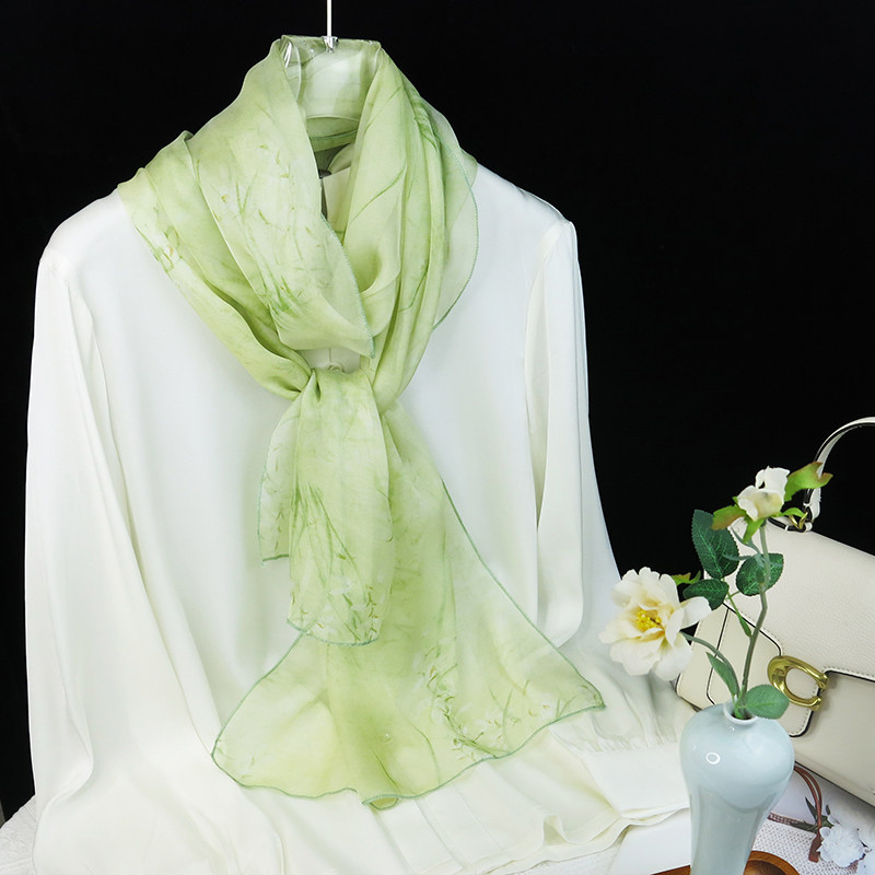 薇秋真丝围巾2025新款时尚绿色百搭小长条女士休闲披肩桑蚕丝纱巾,服饰配件/皮带/帽子/围巾,围巾/丝巾/披肩,淘宝优惠券,粉丝福利购,淘宝优惠卷