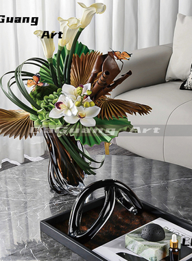 软装搭配样板间创意花艺组合摆件