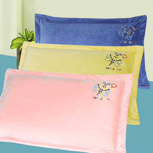 加厚牛奶绒儿童枕头套30x50单人学生宿舍40x60卡通小熊刺绣枕芯套,床上用品,枕套,淘宝优惠券,粉丝福利购,淘宝优惠卷