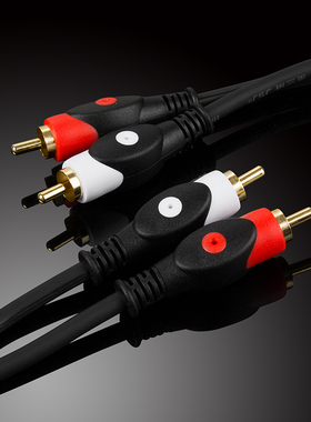 金山角 2RCA红白莲花线 电视音响功放低音炮调音台互连音频线5米