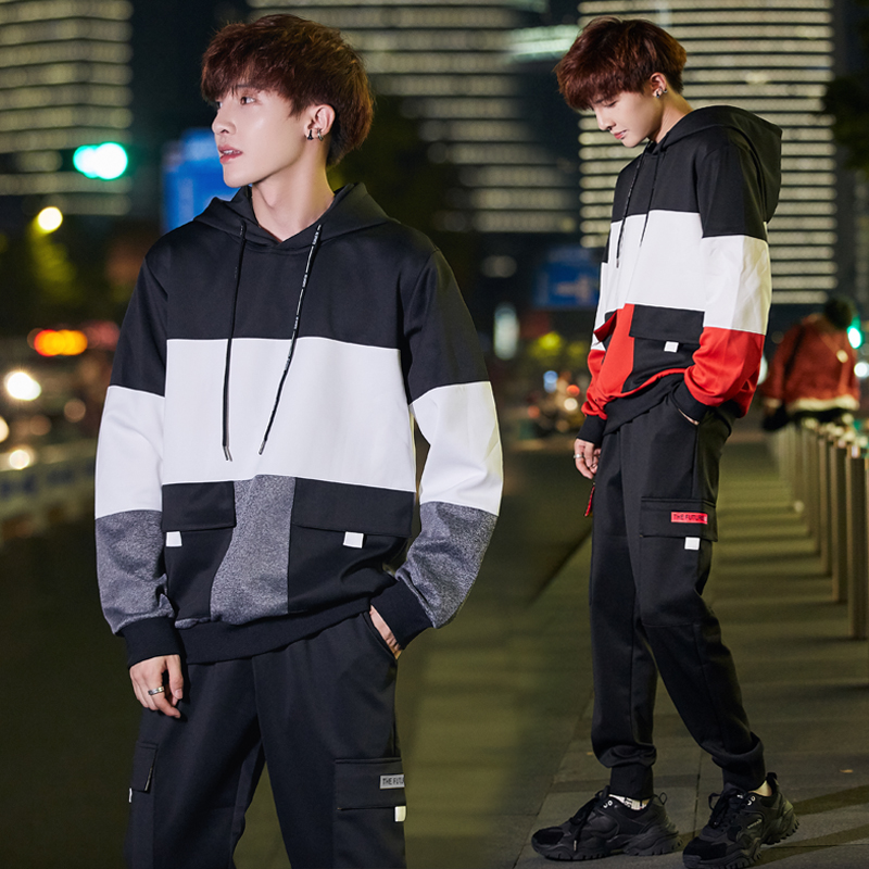 New student Korean style all-around fashion hooded bodysuit for men