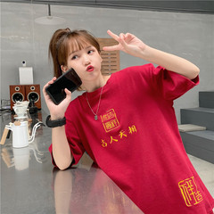 Real shot summer T-shirt loose short sleeve Korean half sleeve fashion
