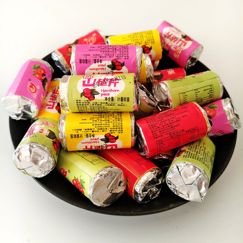 迷你山楂片散称500g1斤独立小包儿童怀旧零食小吃山楂饼薄脆圆片