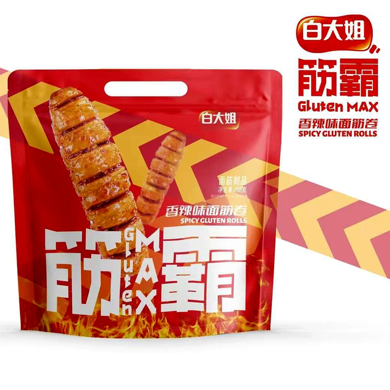白大姐288克大包筋霸香辣味面筋卷量贩囤货商超款烤面筋解馋辣条