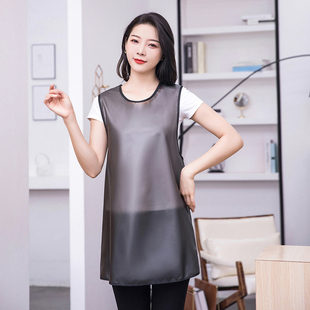 皮围裙防水防油软皮家用厨房女夏季2021新款做饭男加长工作服定制