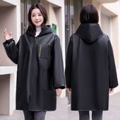 加绒皮罩衣女防水围裙男款 长袖 外穿耐脏干活防油防污PU免洗工作服