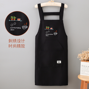 新款围裙家用厨房女夏季透气不闷热防污耐脏围腰工作服时尚洋气女