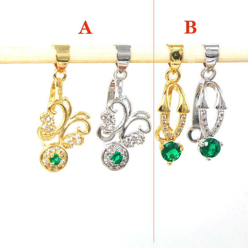 平安扣夹男女镶嵌金翡翠S925银