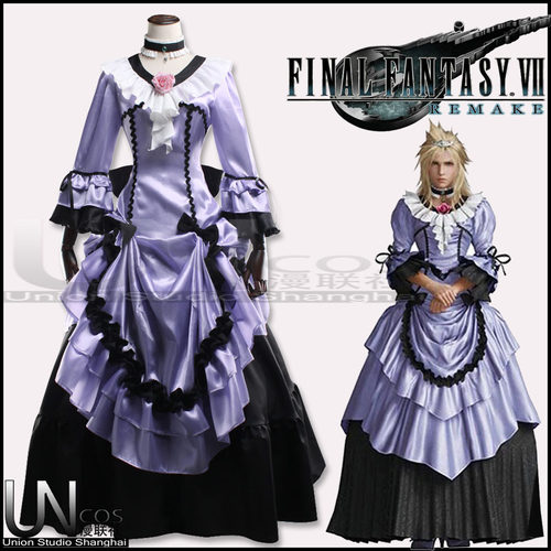 FF7/最终幻想7 重置版 克劳德女装 COSPLAY服装实拍