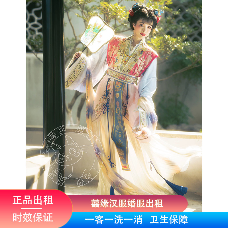 正品出租琴挑宋制【绮罗香】仕女图红楼梦绢人系列套装艺术照晨袍图片