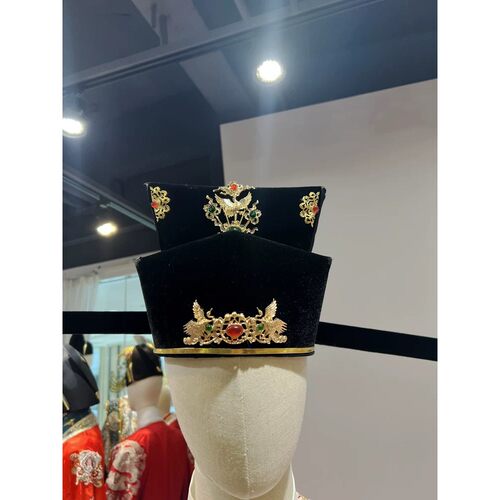 出租宋代展翅汉服复原硬翅冠帽宋朝结婚礼帽子可调节新郎官帽汉婚