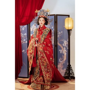 出租正品云河千色百鸟朝凤盘金绣大衫霞帔坠日月照临明制汉服婚服