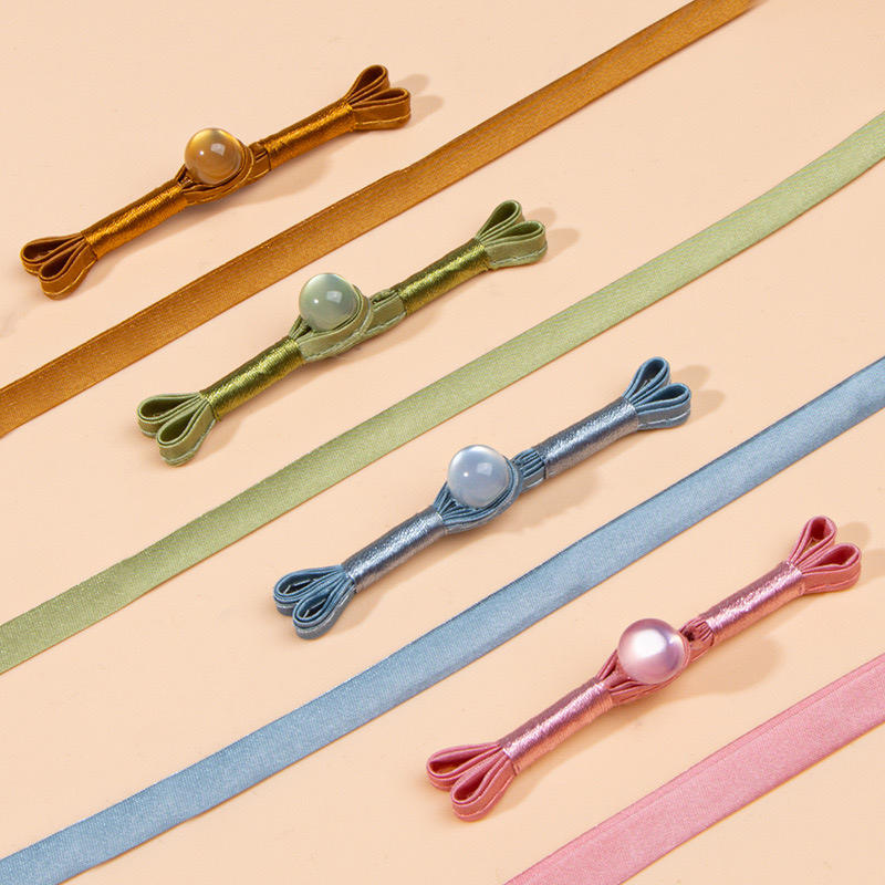 旗袍盘扣扣子中式A类玉珠燕尾绕线一字扣新国风服装装饰手工纽扣