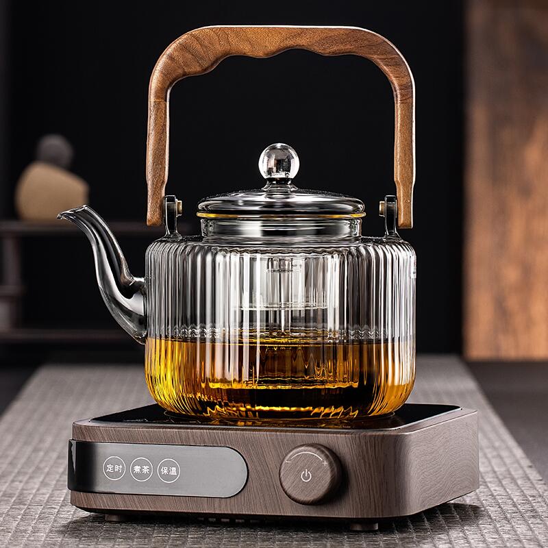 玻璃蒸汽喷淋式煮茶器室内围炉