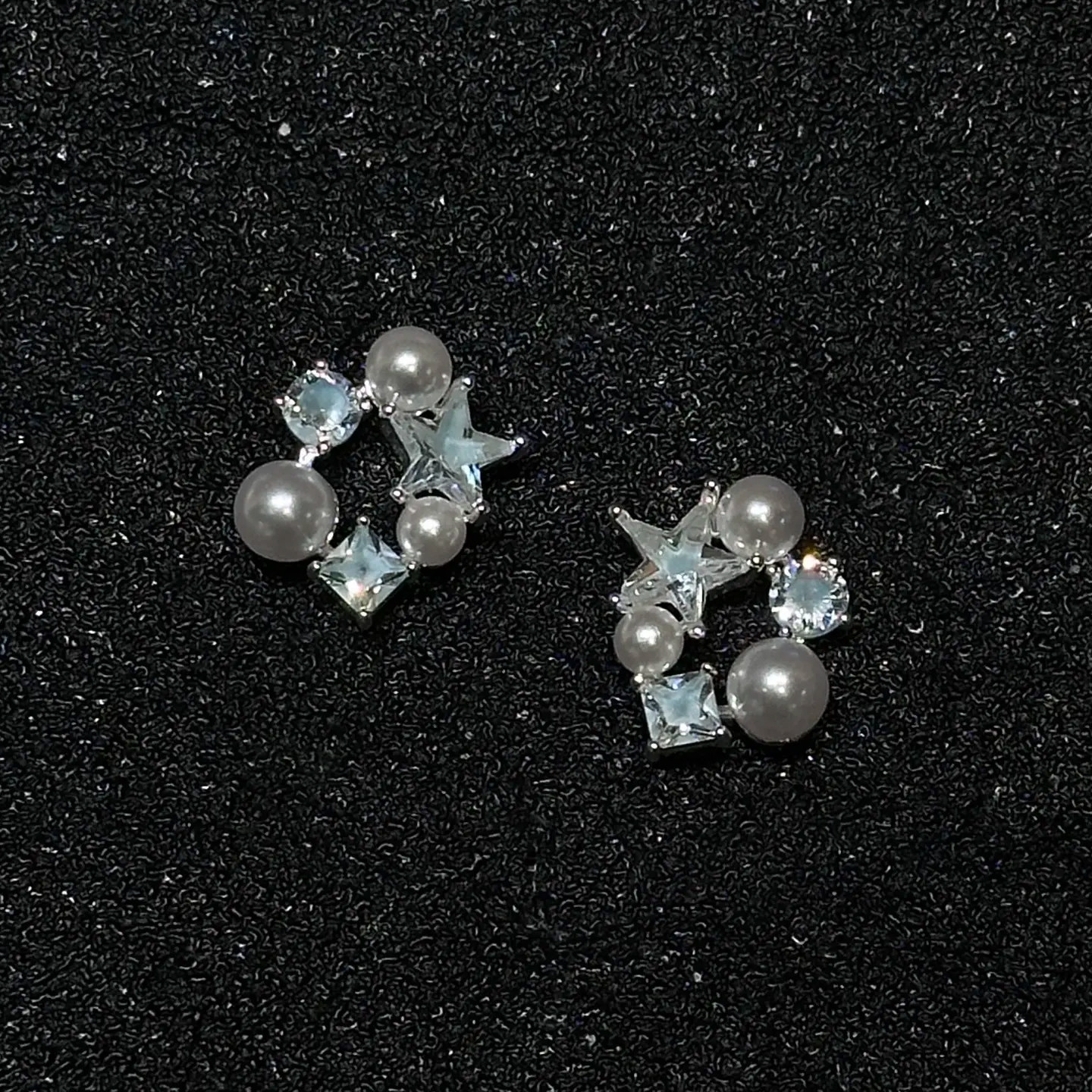 夏天小众蝴蝶结仿珍珠耳环女高级设计感蓝色系列气质耳钉2026新款