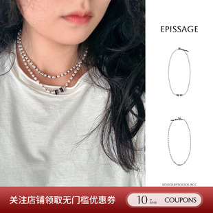 EPISSAGE 26新品黑尖晶石Pérola Series Necklace珍珠项链SOLSOL