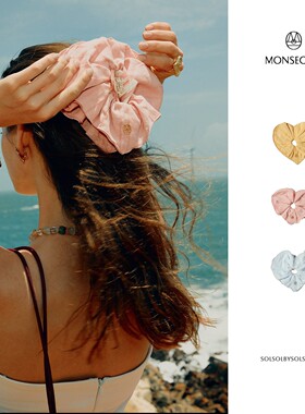 MONSECRET 26新款小众设计印花度假风沙滩爱心发圈 SOLSOL