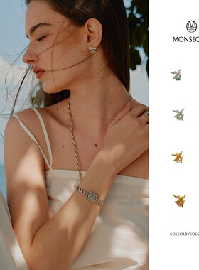 MONSECRET 26新款原创设计高级感耳饰度假风燕鸥镶嵌耳钉SOLSOL