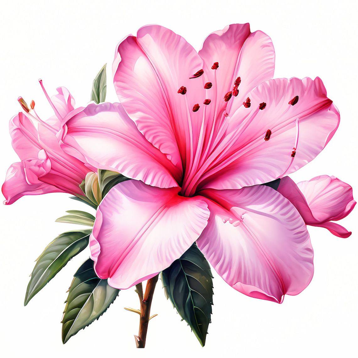 浪漫杜鹃花图案家居贴纸门贴车身房间墙上贴饰冰箱瓷砖自贴装饰画