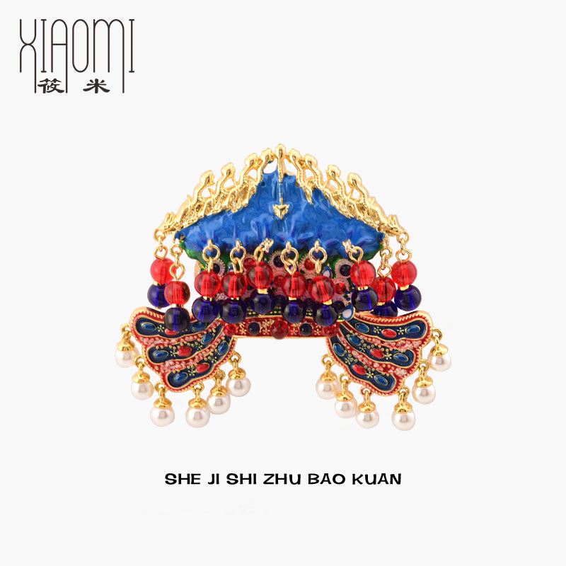 故宫美学孝庄凤冠胸针尊贵典雅气质别针西装旗袍领口搭配古典饰品