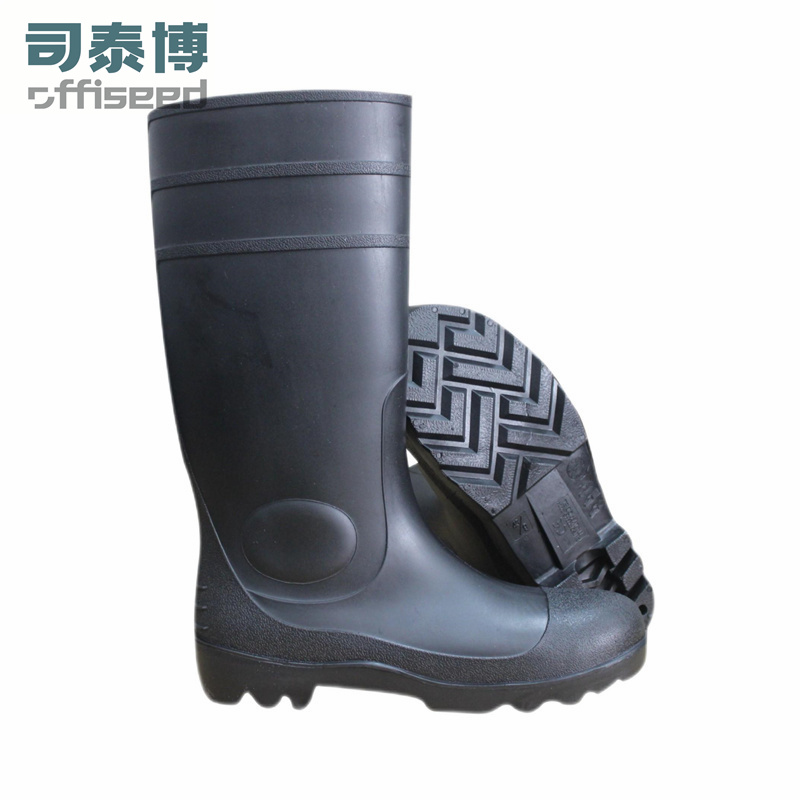 司泰博夏季黑色耐磨防滑雨靴