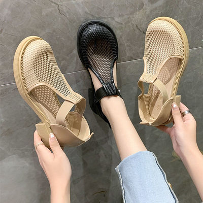 法式网鞋女夏透气网面镂空高级感玛丽珍凉鞋小众设计网纱单鞋