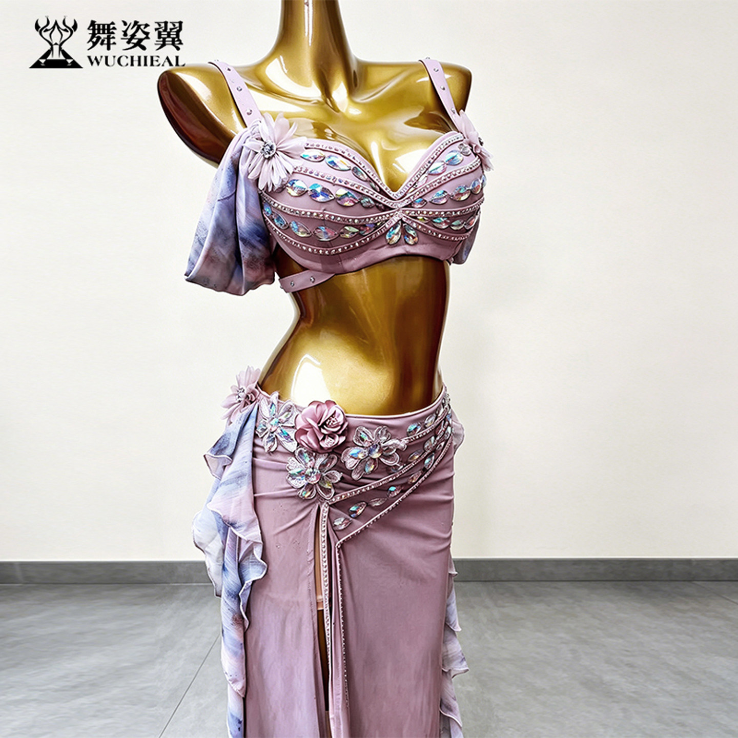 舞姿翼重工肚皮舞服装舞台表演演出服成人女2026新款文胸长裙套装