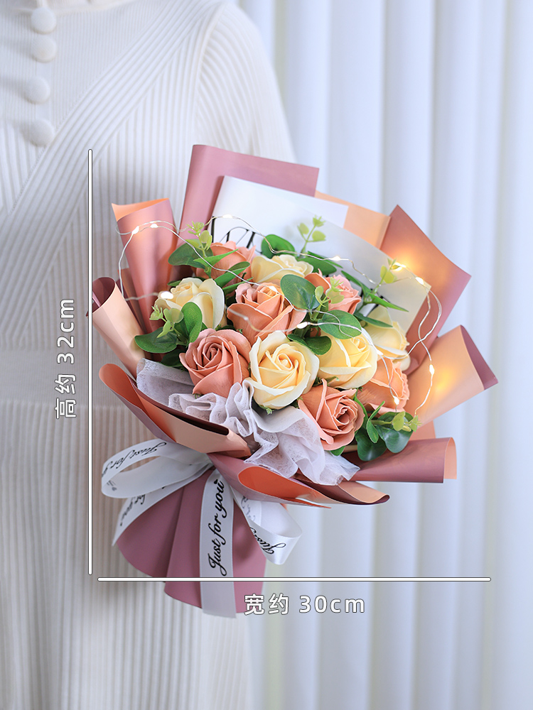 Creative Rose Bouquet Artificial Soap Eternal Flower Children's Valentine's Day Birthday Gift for Girlfriend Girlfriend Fake Flowers