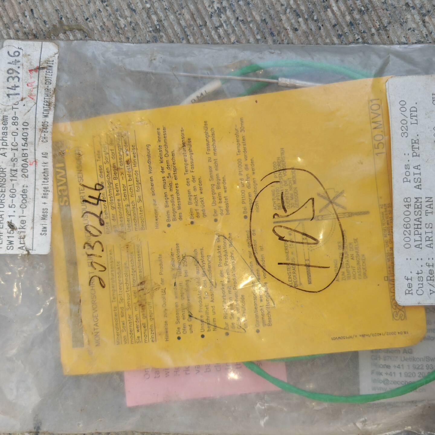 瑞士sAWI温度传感器SW154-1议价 也可为维修！！