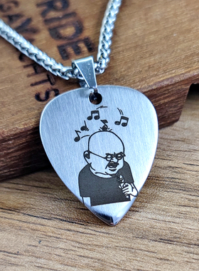 刀郎吉他拨片项链吊坠罗林西域情歌男歌手同款明星歌手巡回演唱会