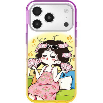 可爱卡通iPhone手机壳贝贝渐变彩色磁吸壳萌系少女保护套