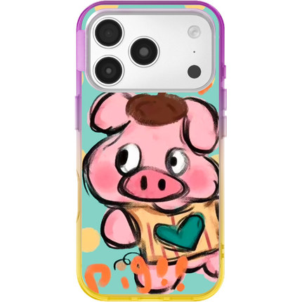 可爱卡通iPhone手机壳贝贝渐变彩色磁吸壳萌系少女保护套