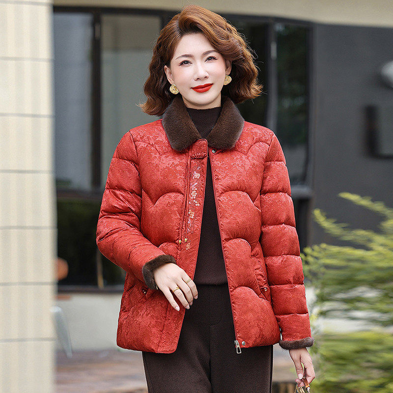 秋冬加厚保暖国风妈妈棉服