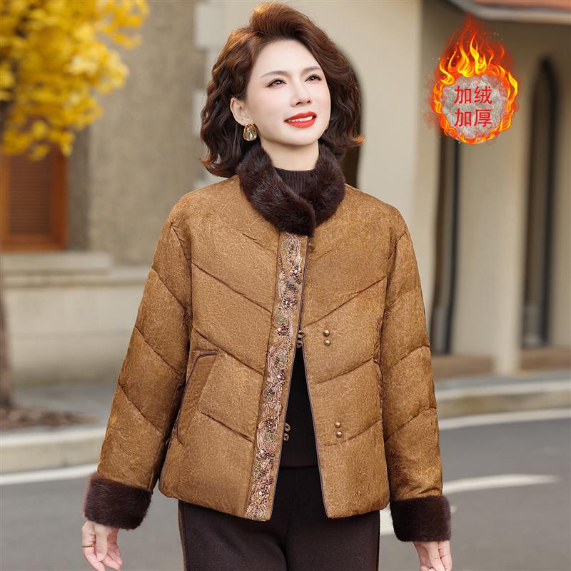 中老年女冬装短款棉衣外套
