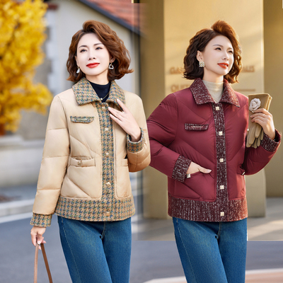 中老年女装春秋外套短款棉衣