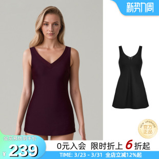 BIKINIHI女士裙式 连体泳衣微胖保守收腰遮臀显瘦抗氯防晒温泉度假