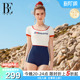 美背微胖遮肉 BE范德安小红心系列连体泳衣女士时尚 于文文同款