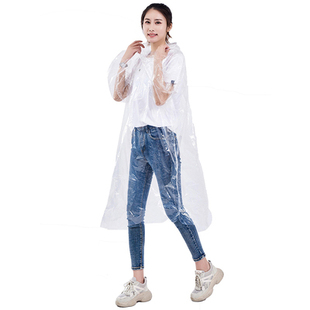 一次性雨衣成人加厚透明便携徒步雨披防水儿童男女通用旅行白色