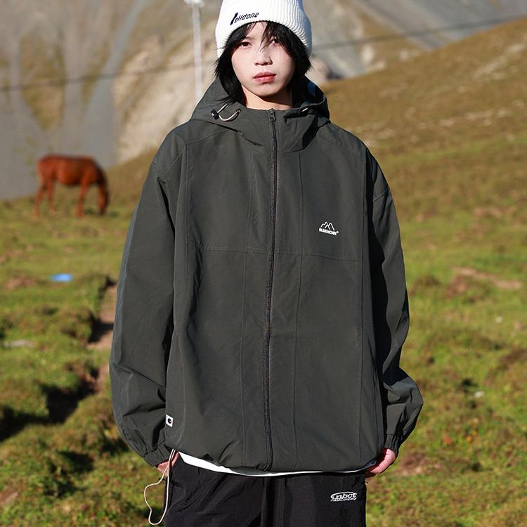 户外防泼水连帽冲锋衣外套潮牌