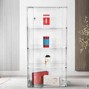 亚克力展示柜有机玻璃塑料盒子玩具模型精品透明柜带锁展示架收纳