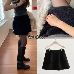 纯色百搭气质甜美显瘦圈圈毛半身裙短裙 25秋冬新款 现货 OUNCE