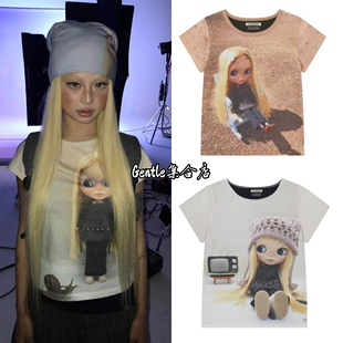 现货 coyseio 联名blythe 26早春新款休闲宽松显瘦娃娃短袖T恤