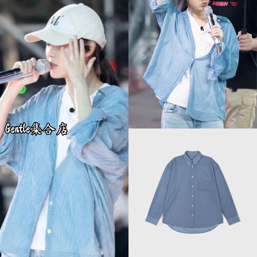 在途现货 low classic中村一叶李知恩IU同款格纹长袖衬衫防晒衫女