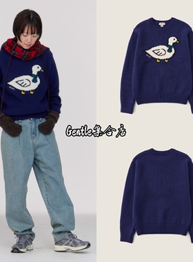 现货 sienne 25冬季新款 Ugly Duck小鸭子羊毛圆领针织衫毛衣女