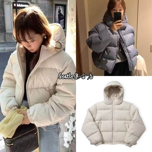 新款 25冬季 甜美纯色保暖鸭绒连帽羽绒服外套女 ounce 现货