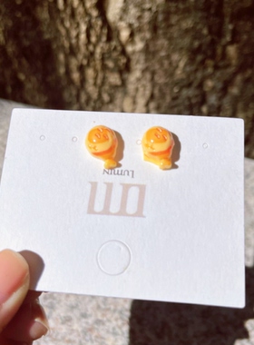 手工制作秋冬小鸡腿耳钉925银过年喜庆小巧精致可爱水果蚊香耳夹